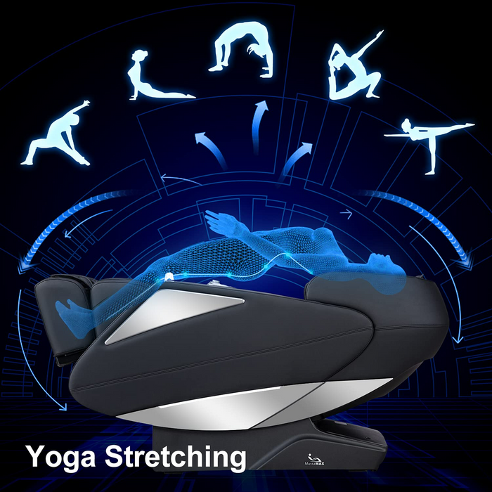 MassaMAX 2022 Massage Chair Recliner, Zero Gravity Full Body Yoga Stretching with Intelligent AI Voice Control-Black